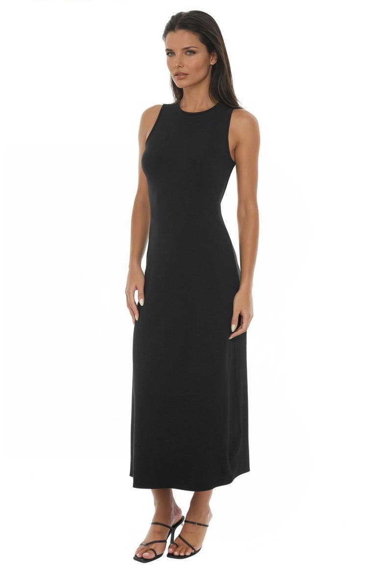 Rib Knit A-Line Maxi Dress, Alternate, color, BLACK