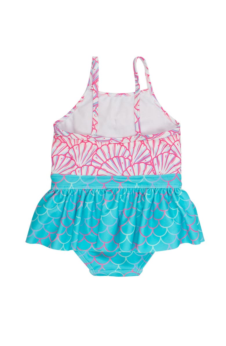 RuffleButts UPF50 Big Bow Skirted One Piece, Alternate, color, Pink Magical Mermaids