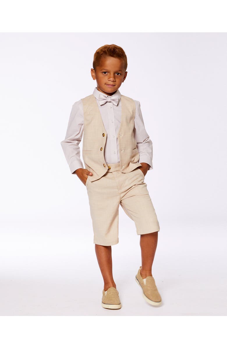 Deux par Deux Boy's Bow Tie Light Taupe, Alternate, color, 