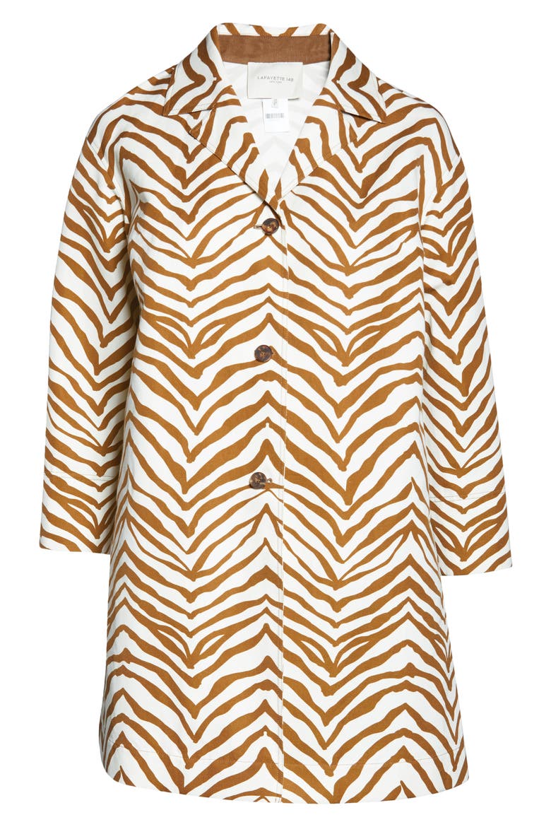 Myer Zebra Print Car Coat, Alternate, color, CLOUD MULTI