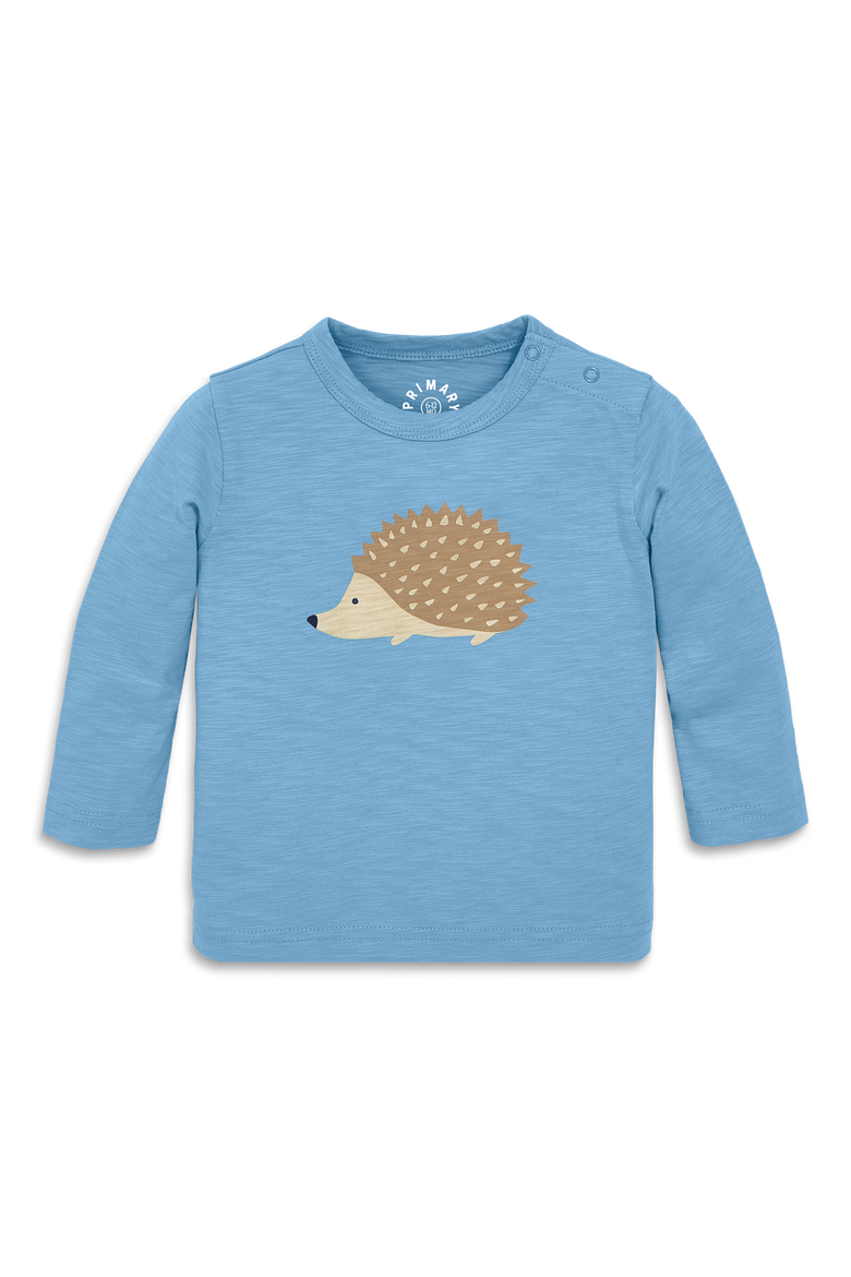 Baby Long Sleeve Hedgehog Tee, Main, color, Cornflower Hedgehog