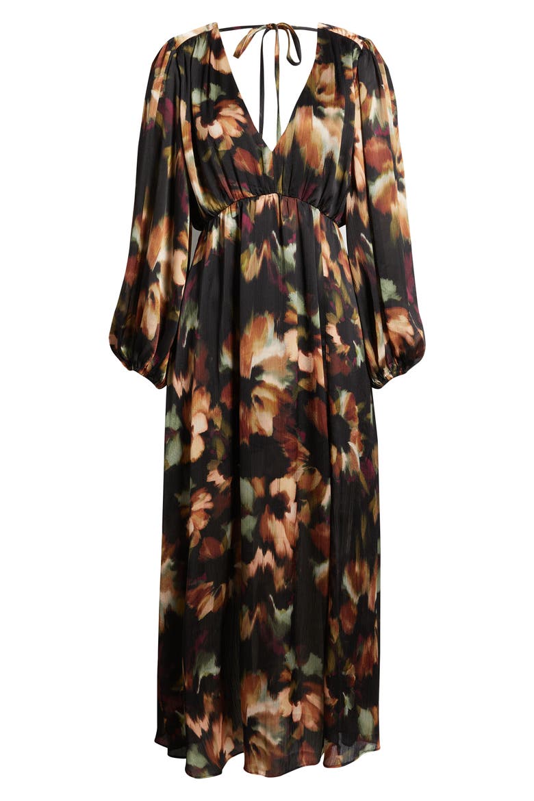 The Filia Long Sleeve Maxi Dress, Alternate, color, RICH BLACK