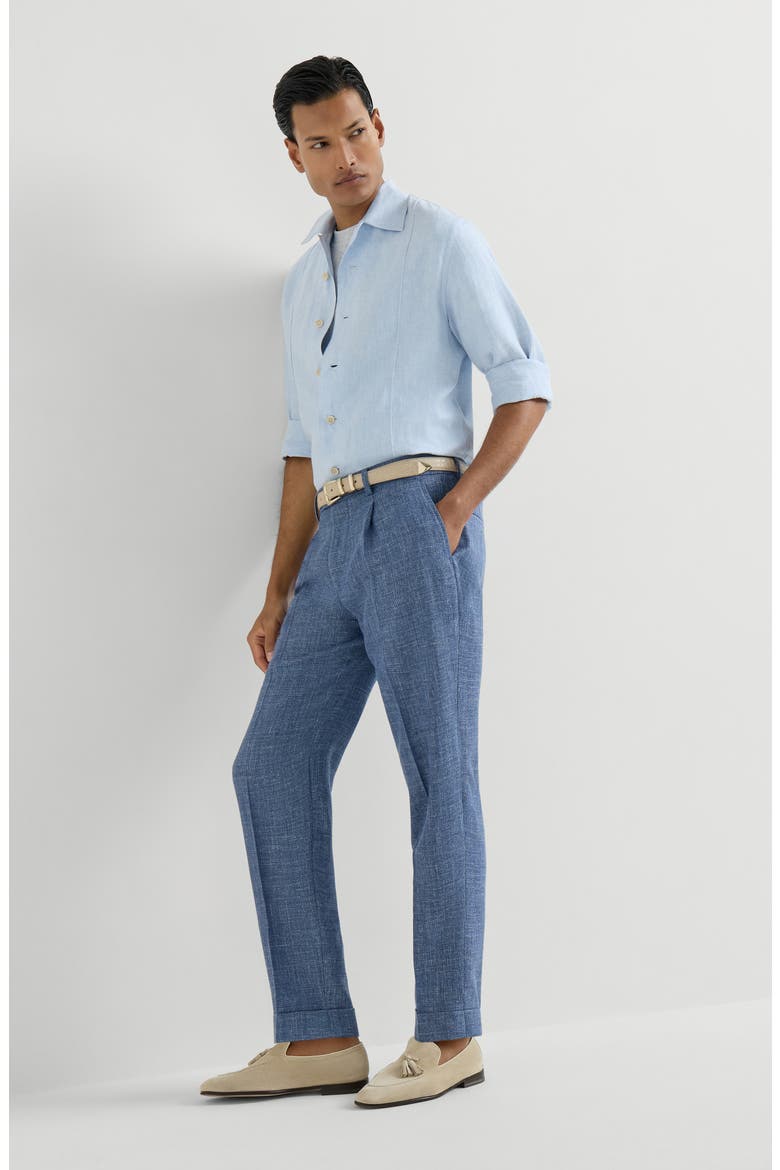 Hopsack trousers, Alternate, color, Denim