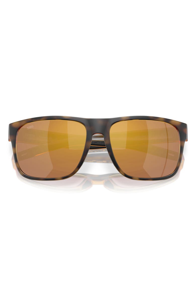 Costa Del Mar 59mm Polarized Square Sunglasses, Alternate, color, Matte Tortoise/ Gold