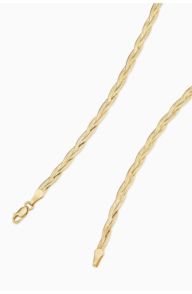 Oradina 10K Gold Now & Forever Herringbone Bracelet, Alternate, color, Yellow Gold