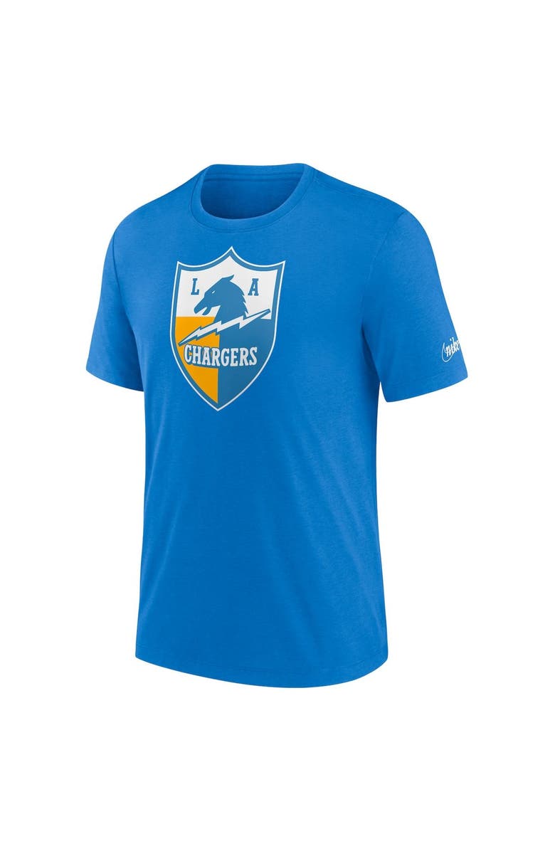 Nike Men's Nike Powder Blue Los Angeles Chargers Rewind Logo Tri-Blend T-Shirt, Alternate, color, Powder Blue