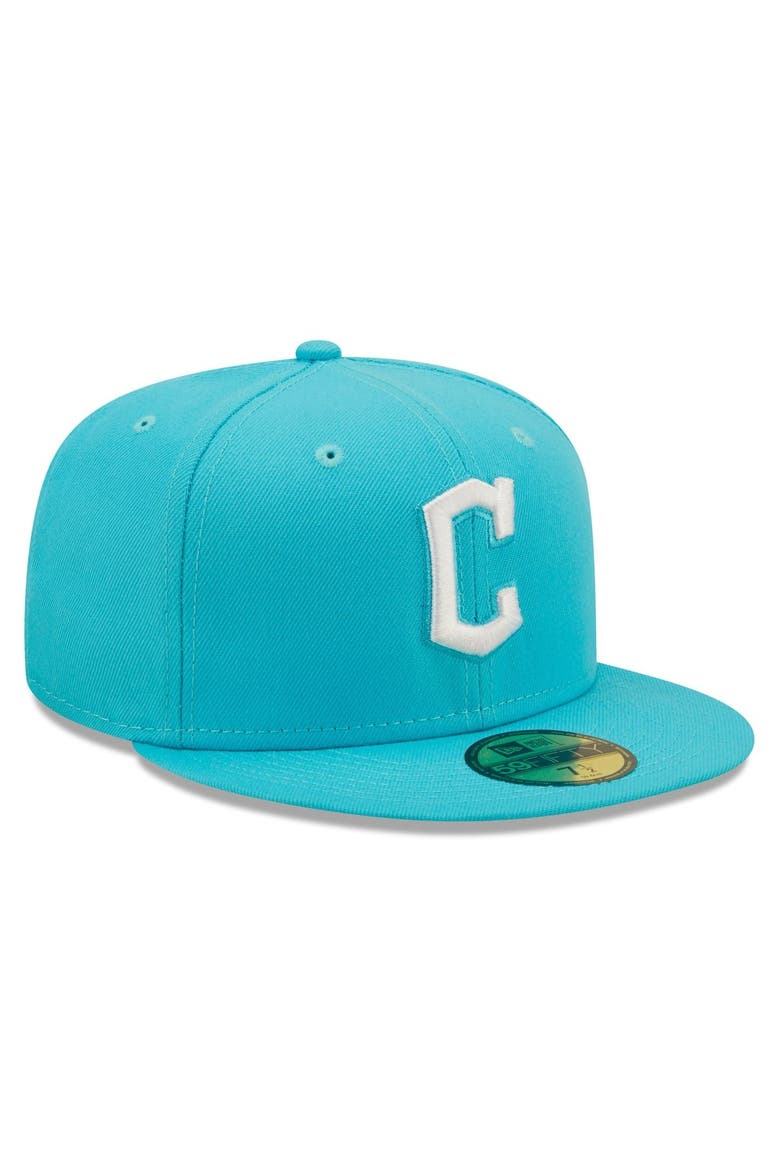 Men's New Era Blue Cleveland Guardians Vice Highlighter Logo 59FIFTY Fitted Hat, Alternate, color, Blue