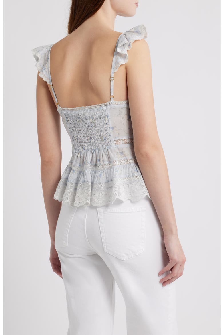 Lainie Floral Lace Peplum Camisole, Alternate, color, SNOWDROP BLUE