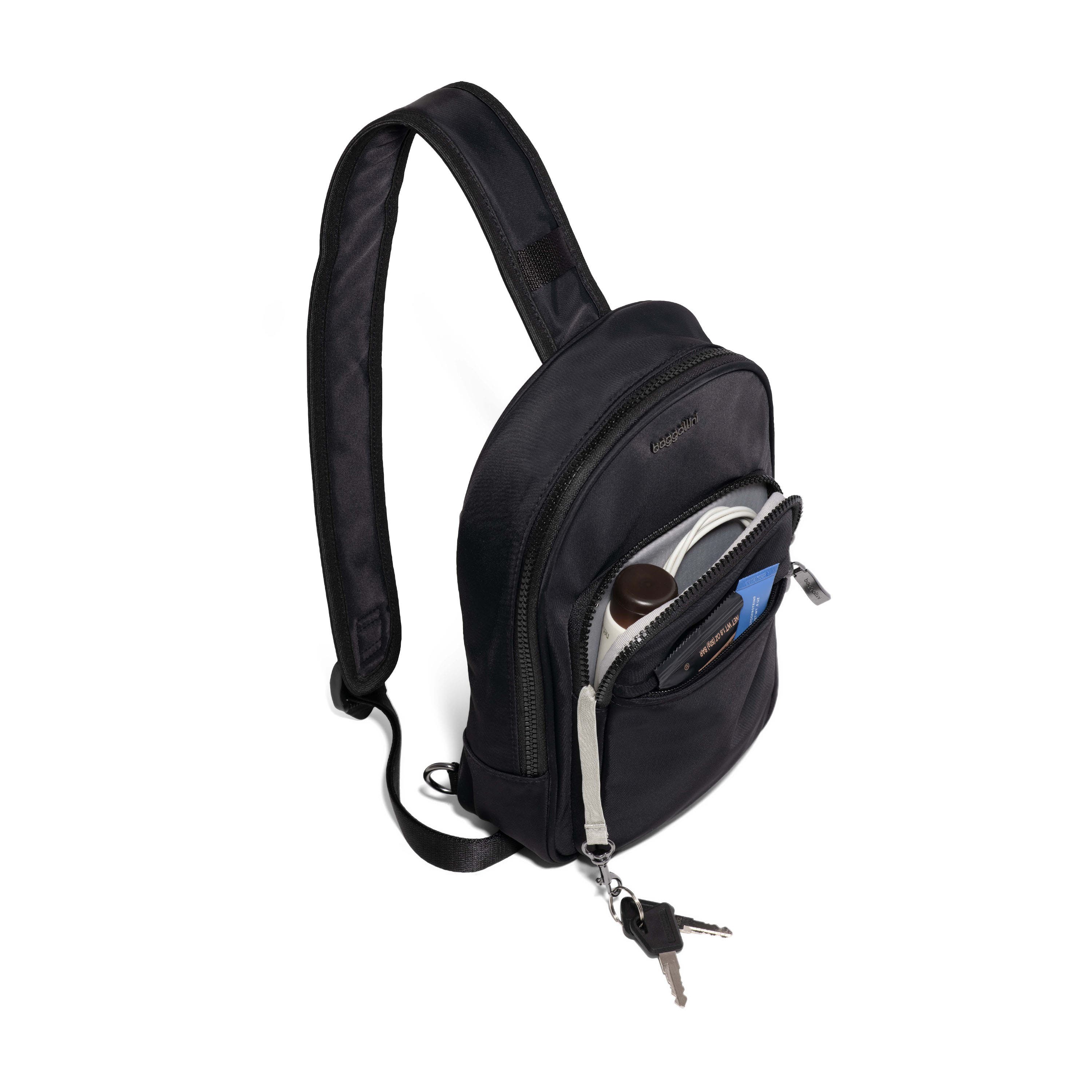 BAGGALLINI Waverly Sling Bag, Alternate, color, Black Twill