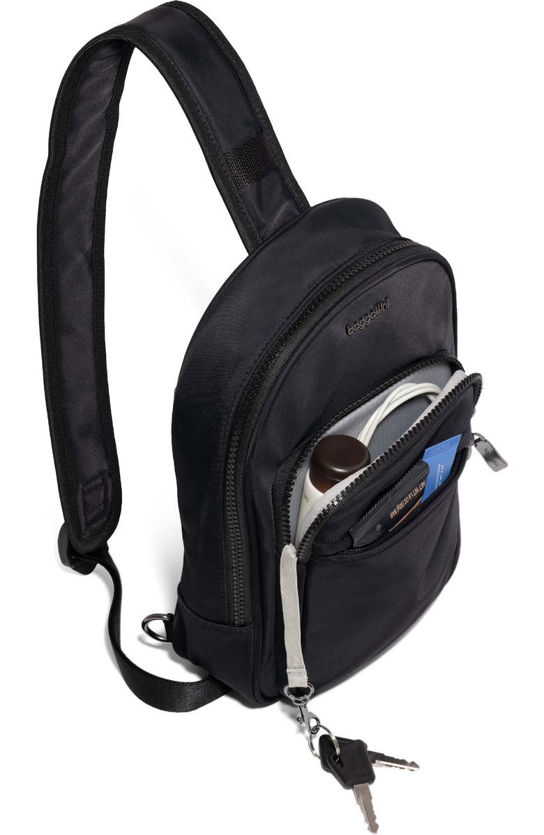 BAGGALLINI Waverly Sling Bag, Alternate, color, Black Twill