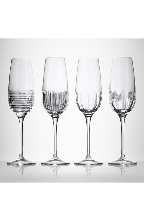 Waterford Mixology Mixed Set Of 4 Champagne Flutes In No Color
