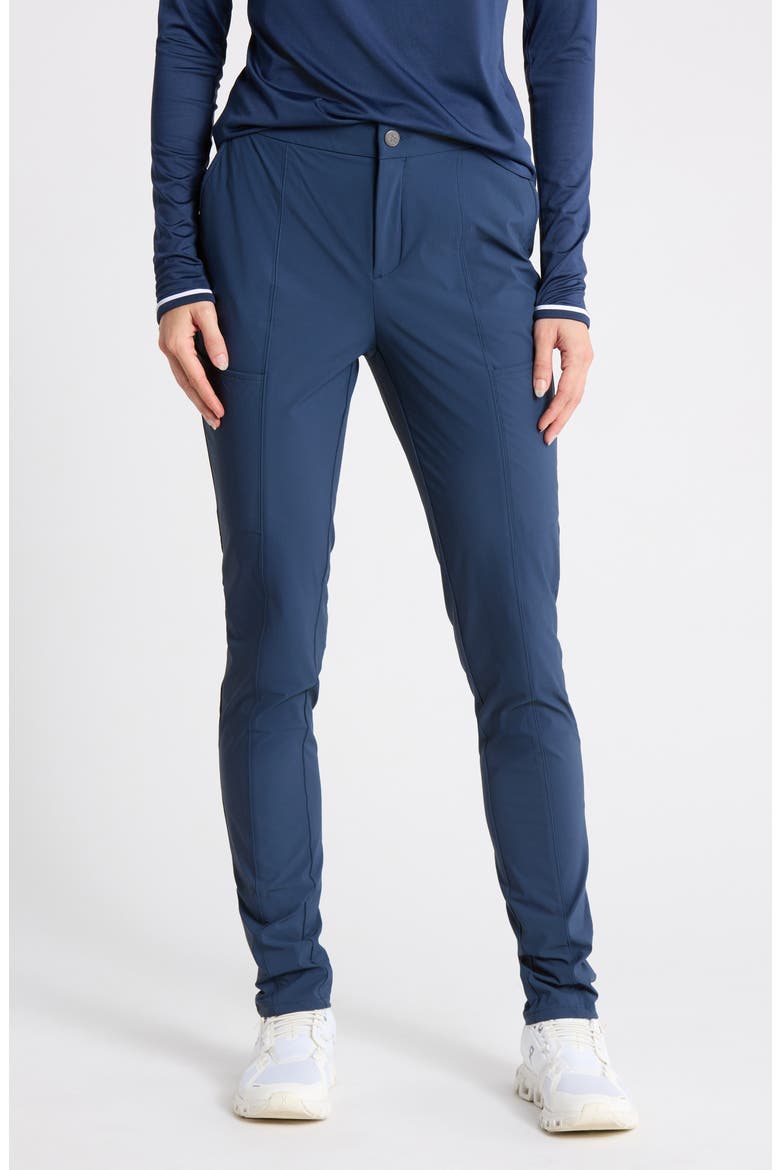 Dobby Back Slim Performance Pants, Main, color, BLACK IRIS