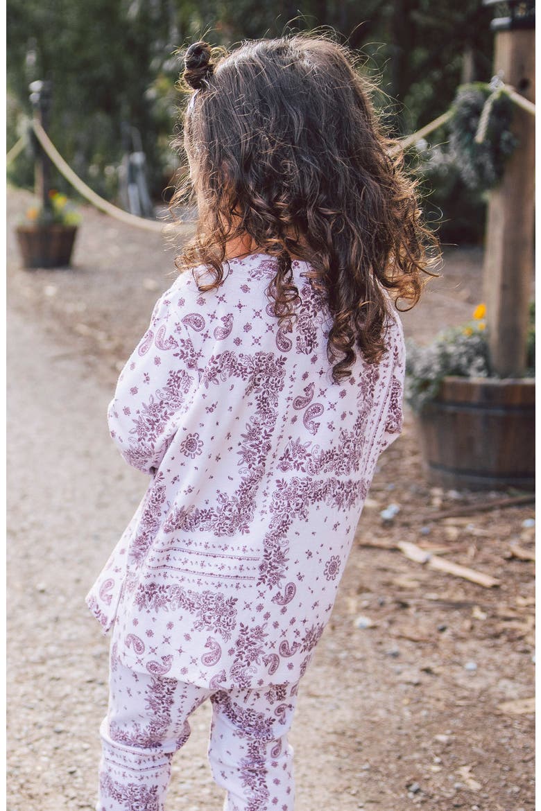 Ava Bandana Hacci Long Sleeve Top & Leggings Set, Alternate, color, PINK MARSHMALLOW