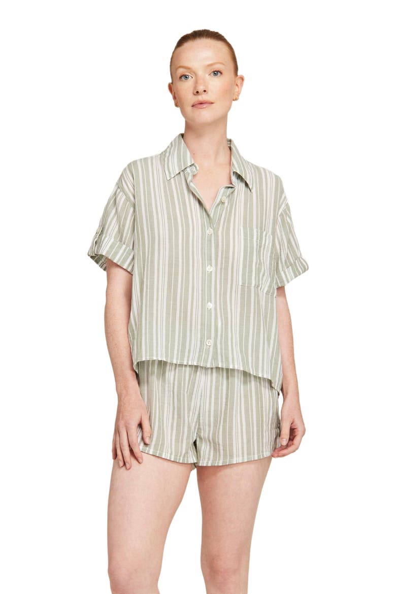 The Short Sleeve Shirt, Main, color, Sage Stripe