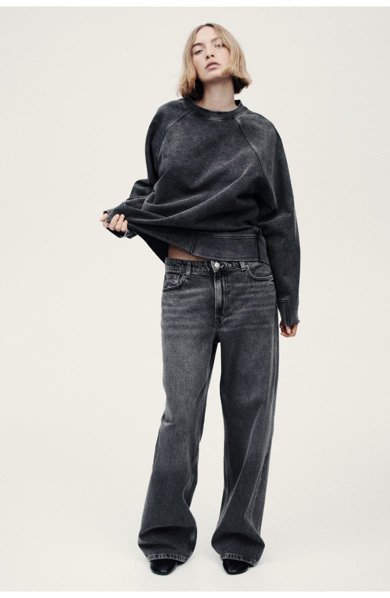 H&M Baggy Regular Waist Jeans, Alternate, color, Denim Gray