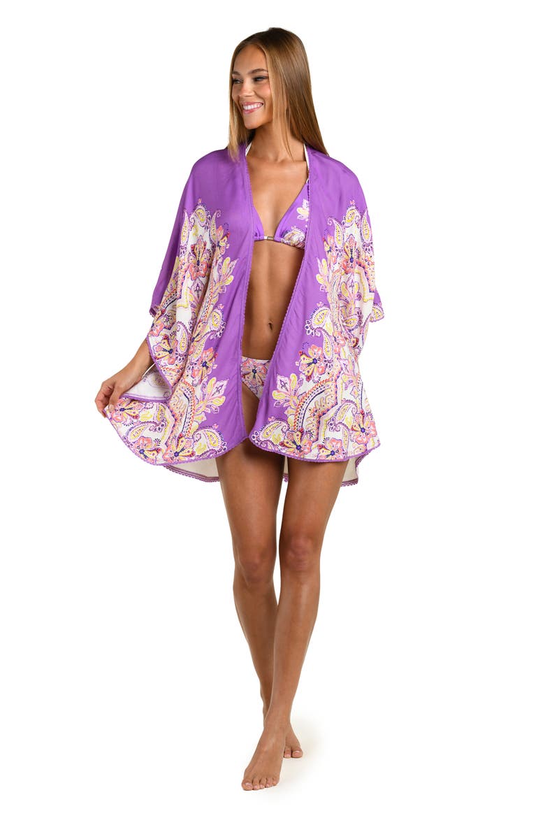 Lilac Cascade Kimono Cover-Up, Alternate, color, MULTI