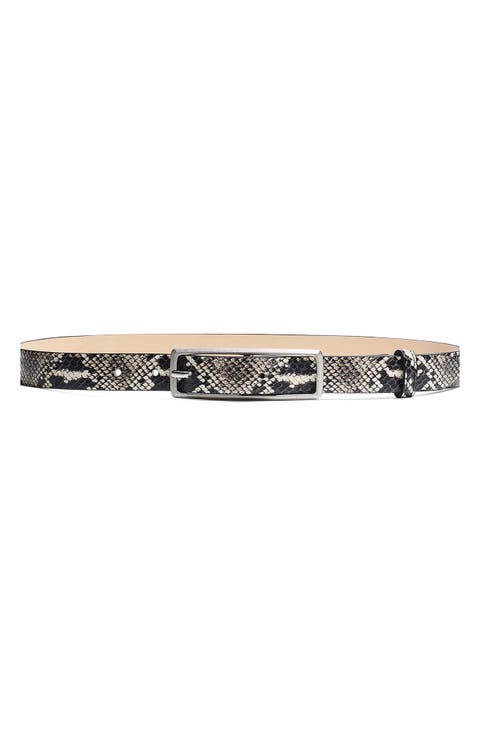 Rebound Snakeskin Embossed Leather Belt