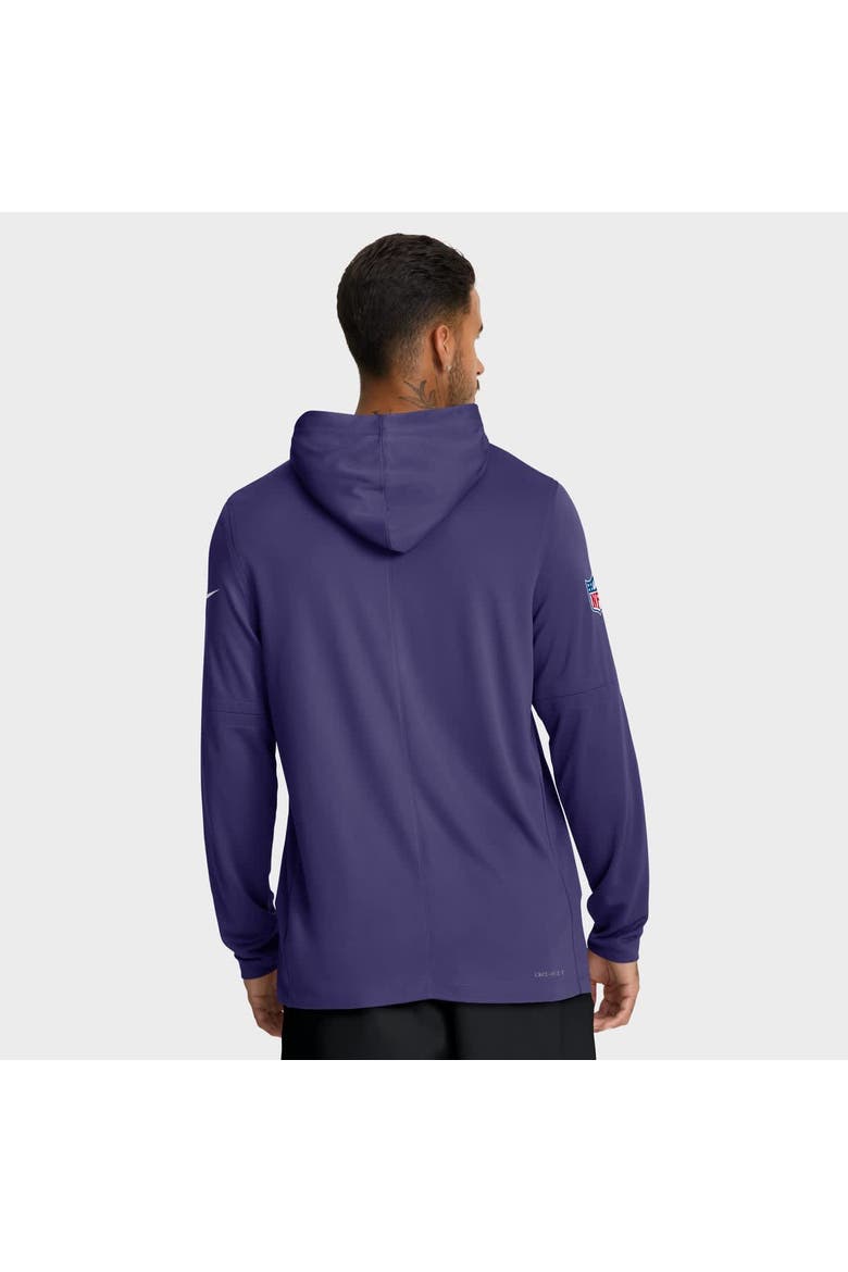 Men's Nike Purple Baltimore Ravens Sideline Pure Fury Performance Long Sleeve Hoodie T-Shirt, Alternate, color, Purple