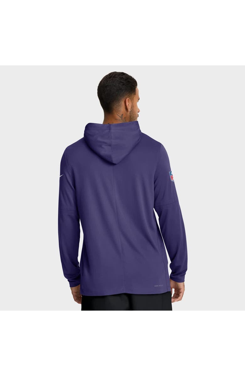 Nike Men's Nike Purple Baltimore Ravens Sideline Pure Fury Performance Long Sleeve Hoodie T-Shirt, Alternate, color, Purple
