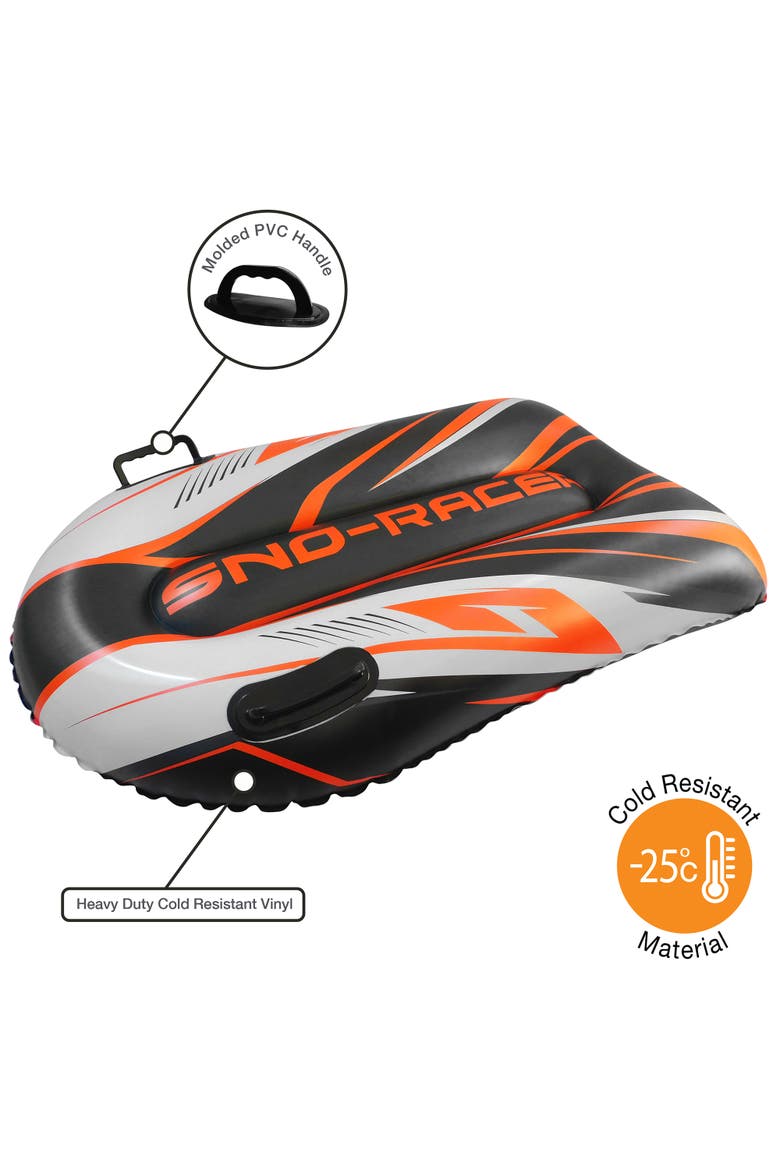 Orange Cyclone Snow Sled, 48x31", Inflatable, 200lb Cap,Ages 8+, Alternate, color, Multicolored
