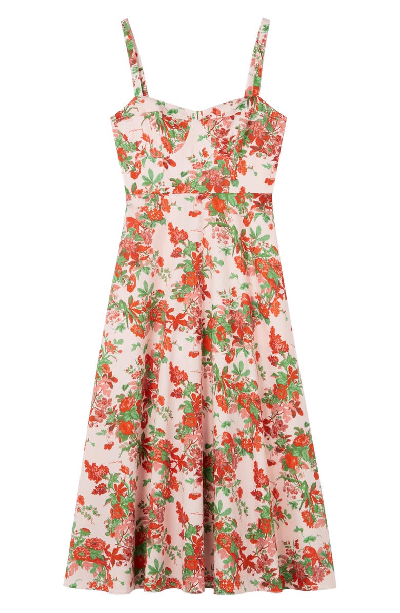 LK Bennett Floral Print Sleeveless Midi Dress, Alternate, color, 