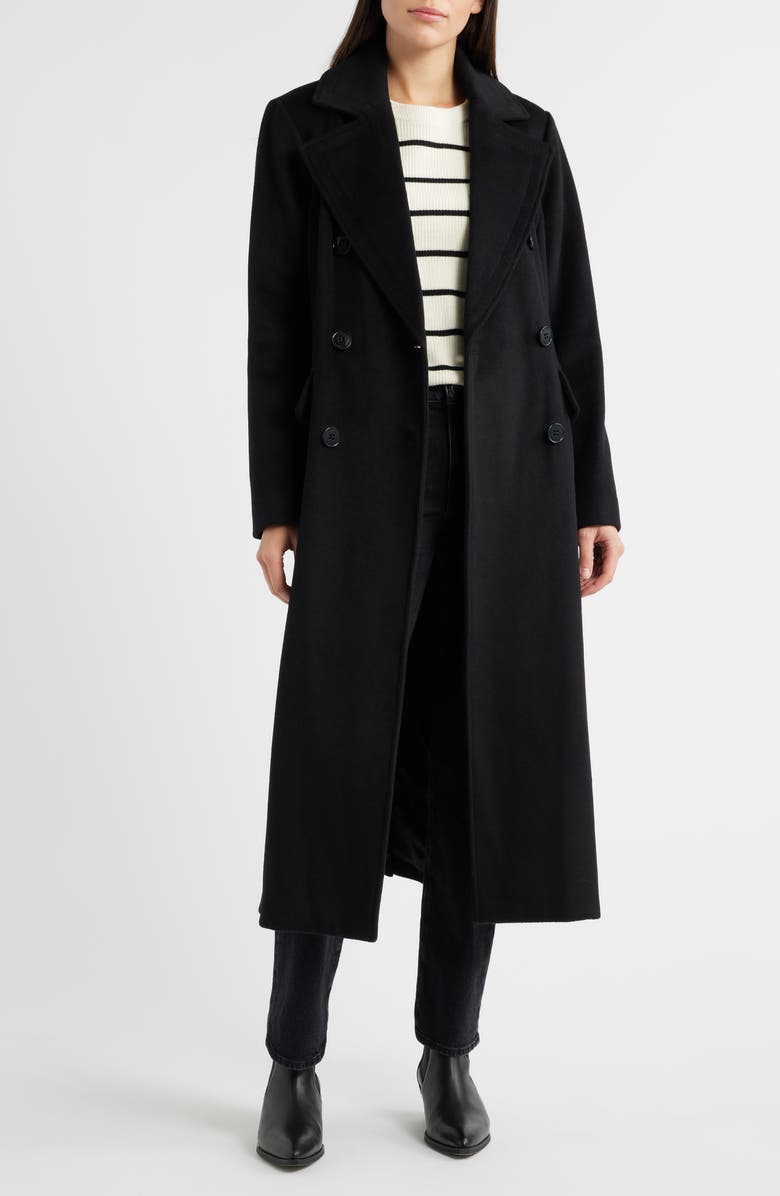 Michael Kors Double Breasted Wool Blend Coat, Main, color, Midnight