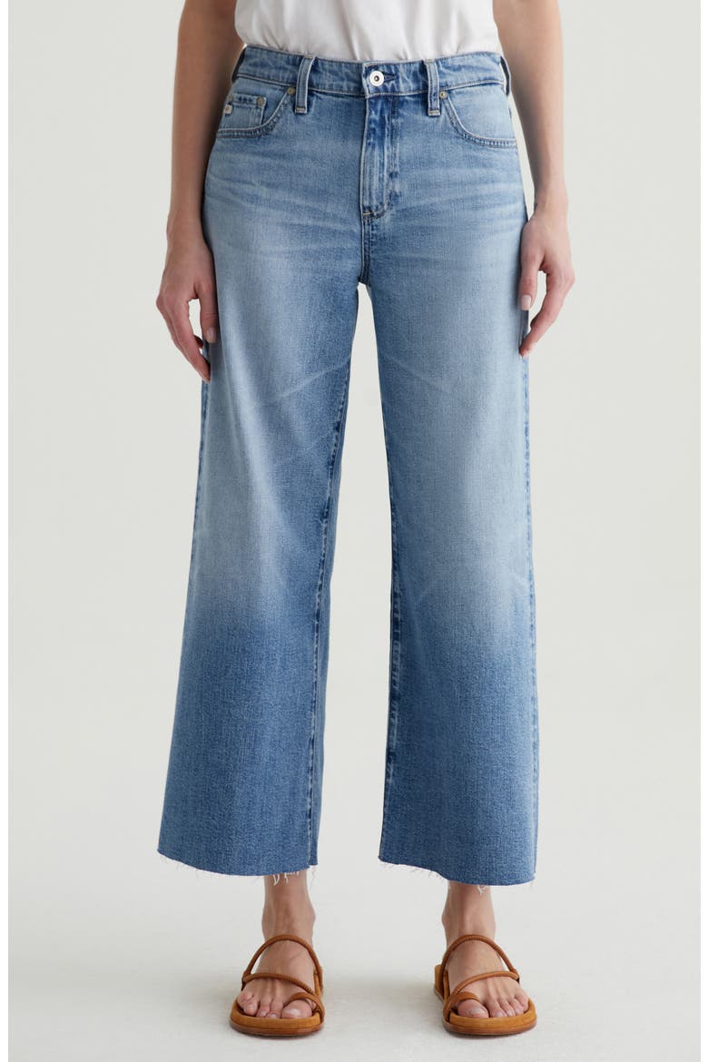 Saige Raw Hem Ankle Wide Leg Jeans, Main, color, 16 YEARS BLOSSOM
