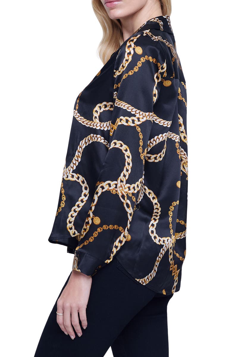 L'AGENCE Tyler Silk Shirt, Alternate, color, 