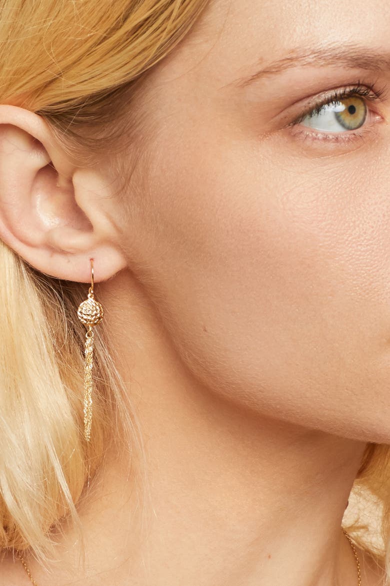 14K Yellow Gold Naples Drop Earrings, Alternate, color, Yellow Gold