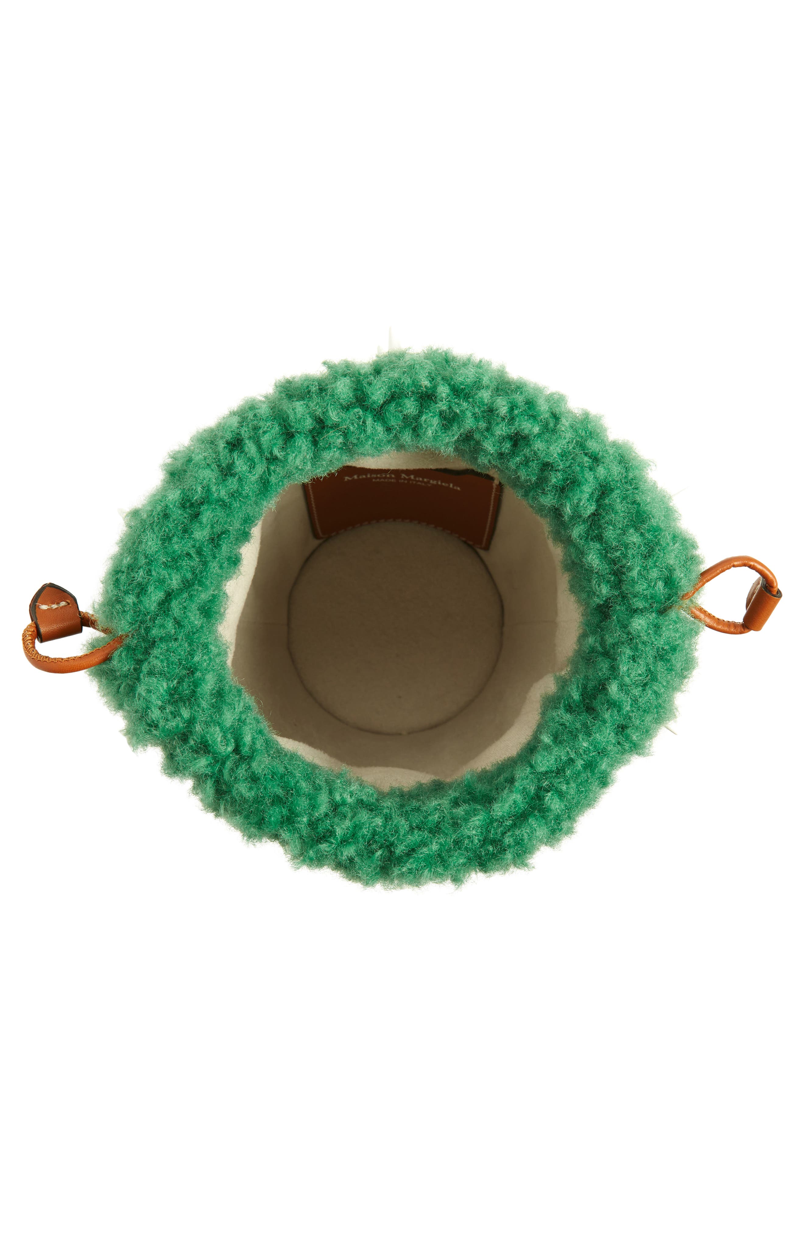 Maison Margiela Cactus Leather & Faux Fur Bucket Bag, Alternate, color, 