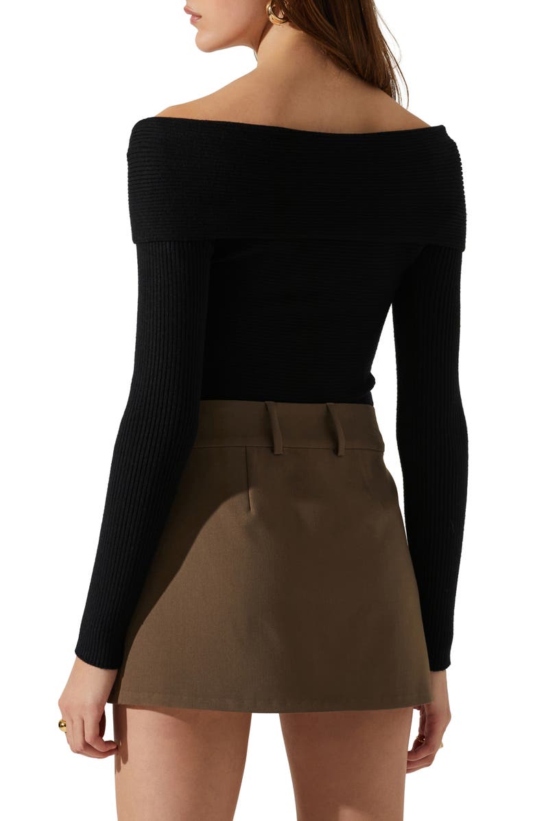 ASTR the Label Zayla Crossover Off the Shoulder Rib Sweater, Alternate, color, 