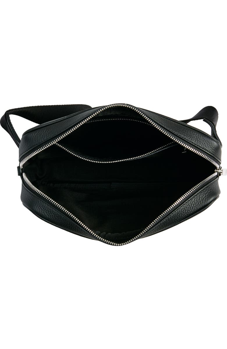 FERRAGAMO Travel Gancio Embossed Leather Belt Bag, Alternate, color, Nero