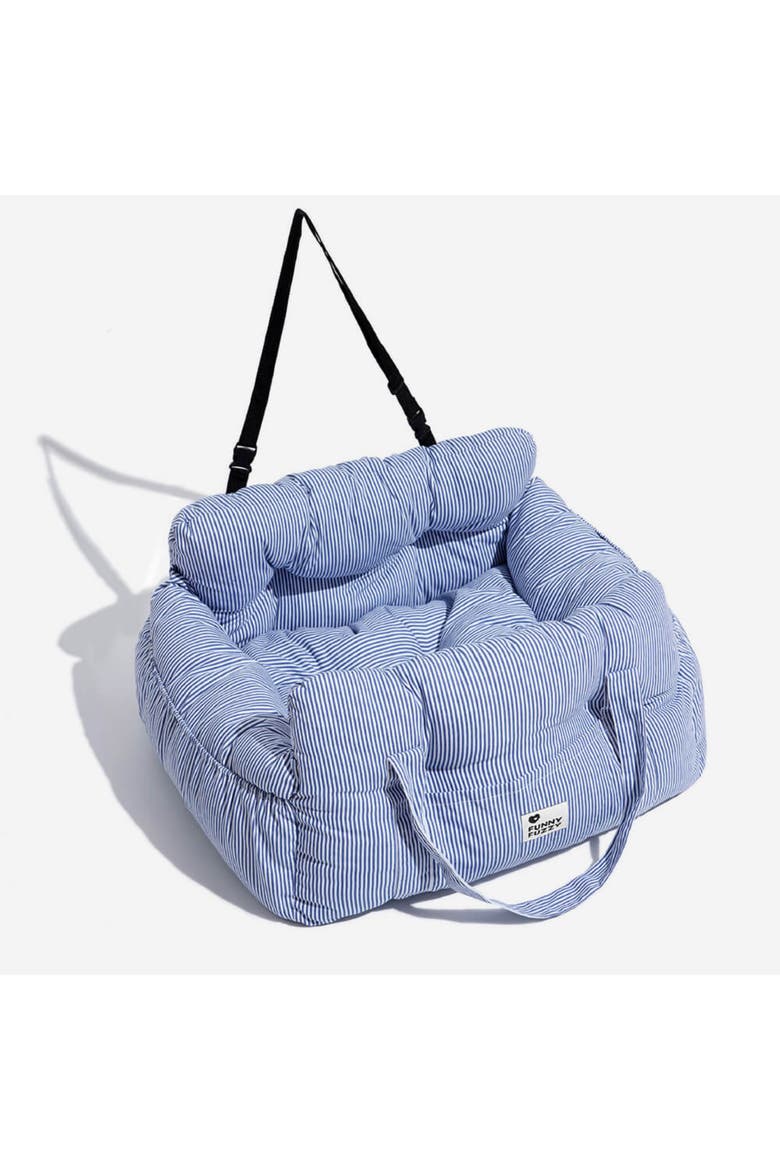 Dog Car Seat Bed, Main, color, Blue Stripe