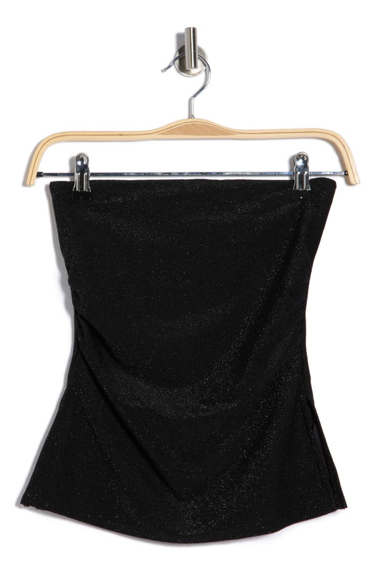 Metallic Knit Tube Top, Alternate, color, BLACK WITH DTM METALLIC