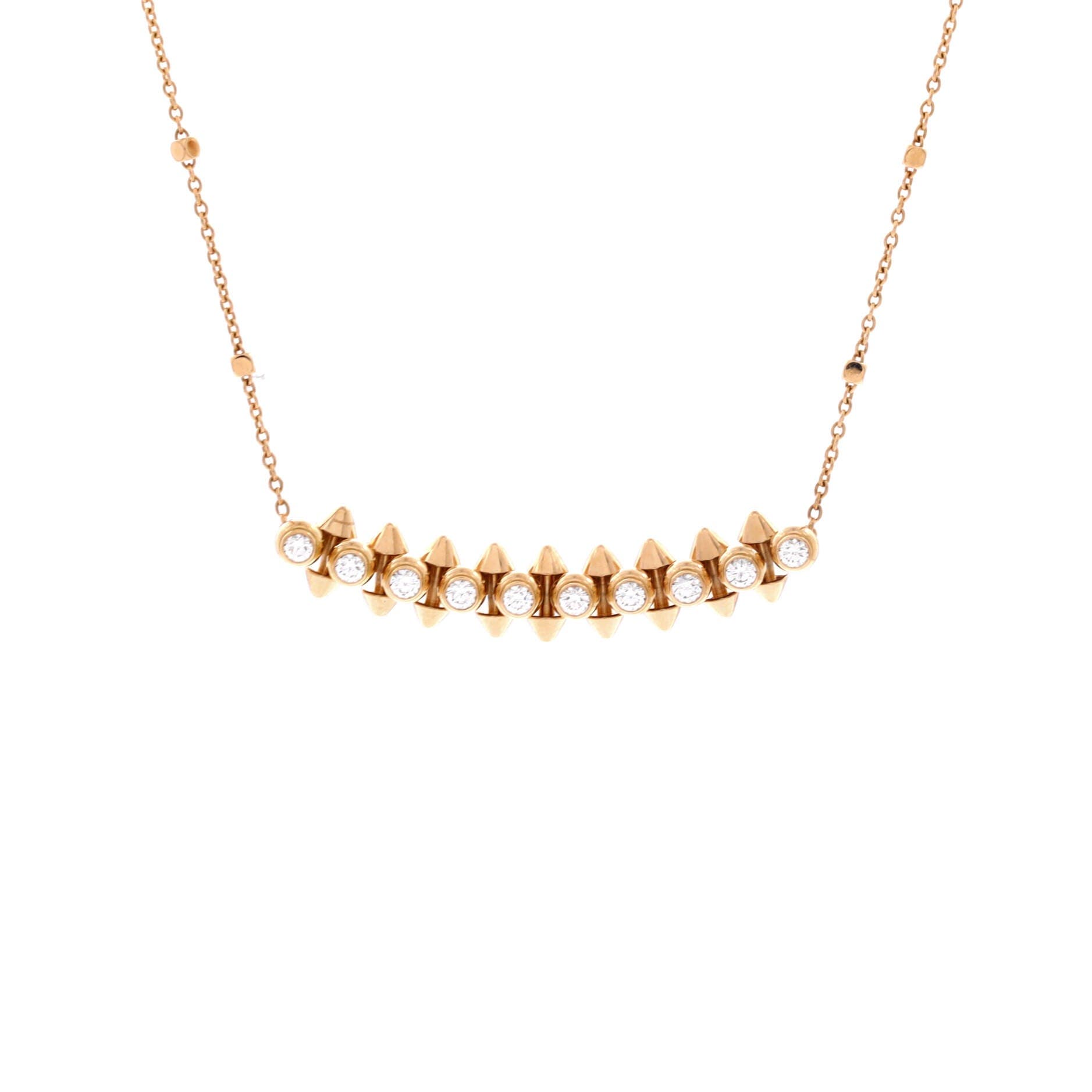 Clash de Cartier Pendant Necklace 18K Rose Gold with Diamonds, Main, color, Metallic Gold