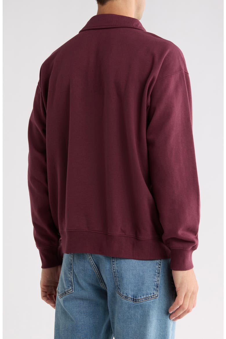 Leo Rugby Sweatshirt, Alternate, color, VINEYARD WINE