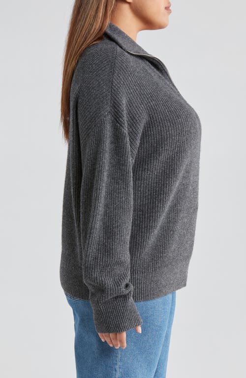 Shop Treasure & Bond Half Zip Mock Neck Wool & Cotton Sweater