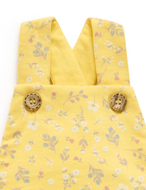 Purebaby Sunshine Ruffle Romper & Headband In Yellow
