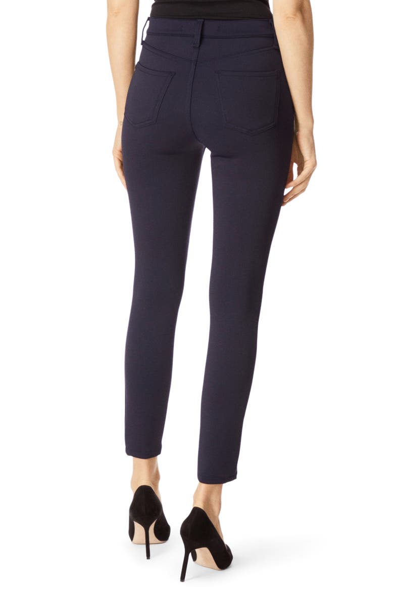 Alana High Waist Crop Scuba Knit Skinny Jeans, Alternate, color, NAVY