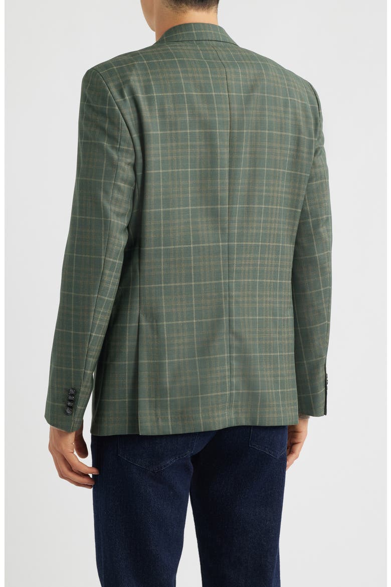 Hutson Slim Fit Green Windowpane Check Virgin Wool Sport Coat, Alternate, color, GREEN
