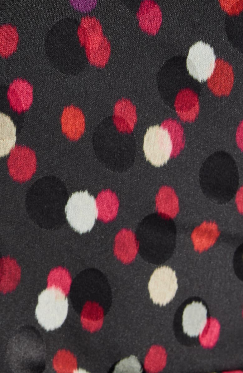 Isabel Marant Elara Polka Dot Long Sleeve minidress, Alternate, color, Black/ Red