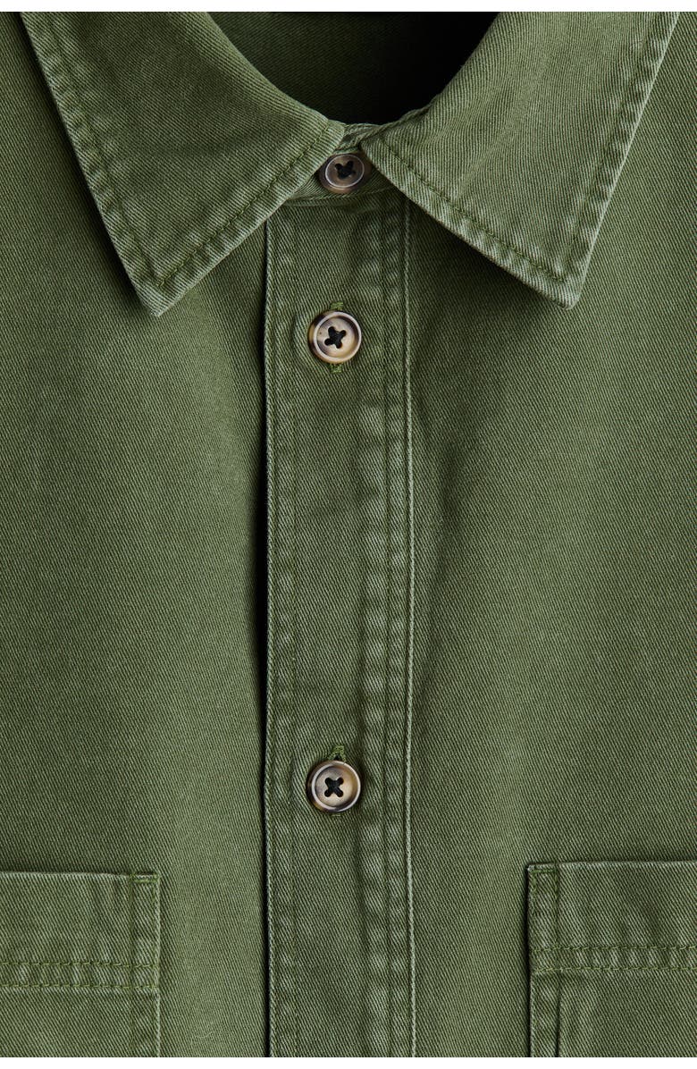 H&M Relaxed Fit Denim Shirt, Alternate, color, Khaki Green