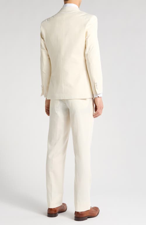 Gino Vitale Slim Fit Satin Peak Lapel 3-piece Tuxedo In Ivory