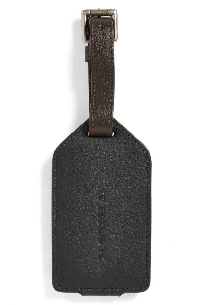 Jackson Norwegian Elk Leather Luggage Tag, Alternate, color, BLACK NORWEGIAN ELK