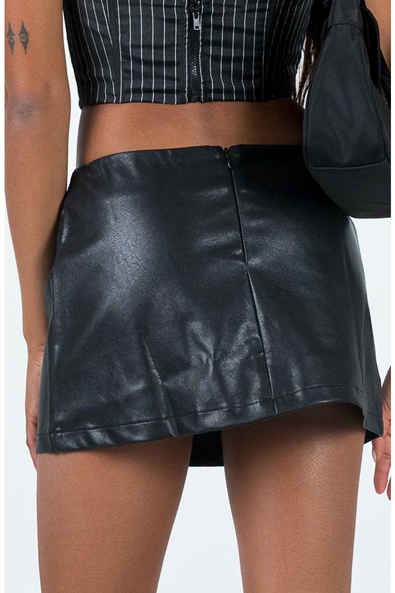 Lupton Faux Leather Miniskirt, Alternate, color, BLACK
