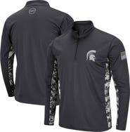 COLOSSEUM Men's Colosseum Charcoal Michigan State Spartans OHT Military Appreciation Digital Camo Lightweight Quarter-Zip Pullover