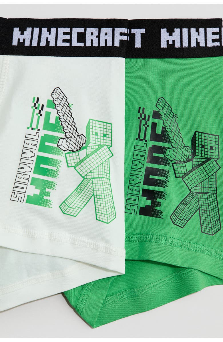 H&M 5-pack boxer briefs, Alternate, color, Green/Minecraft