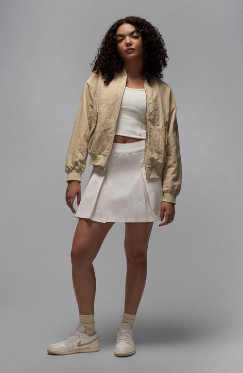 Jordan Poolside Pleated Miniskirt In Neutral