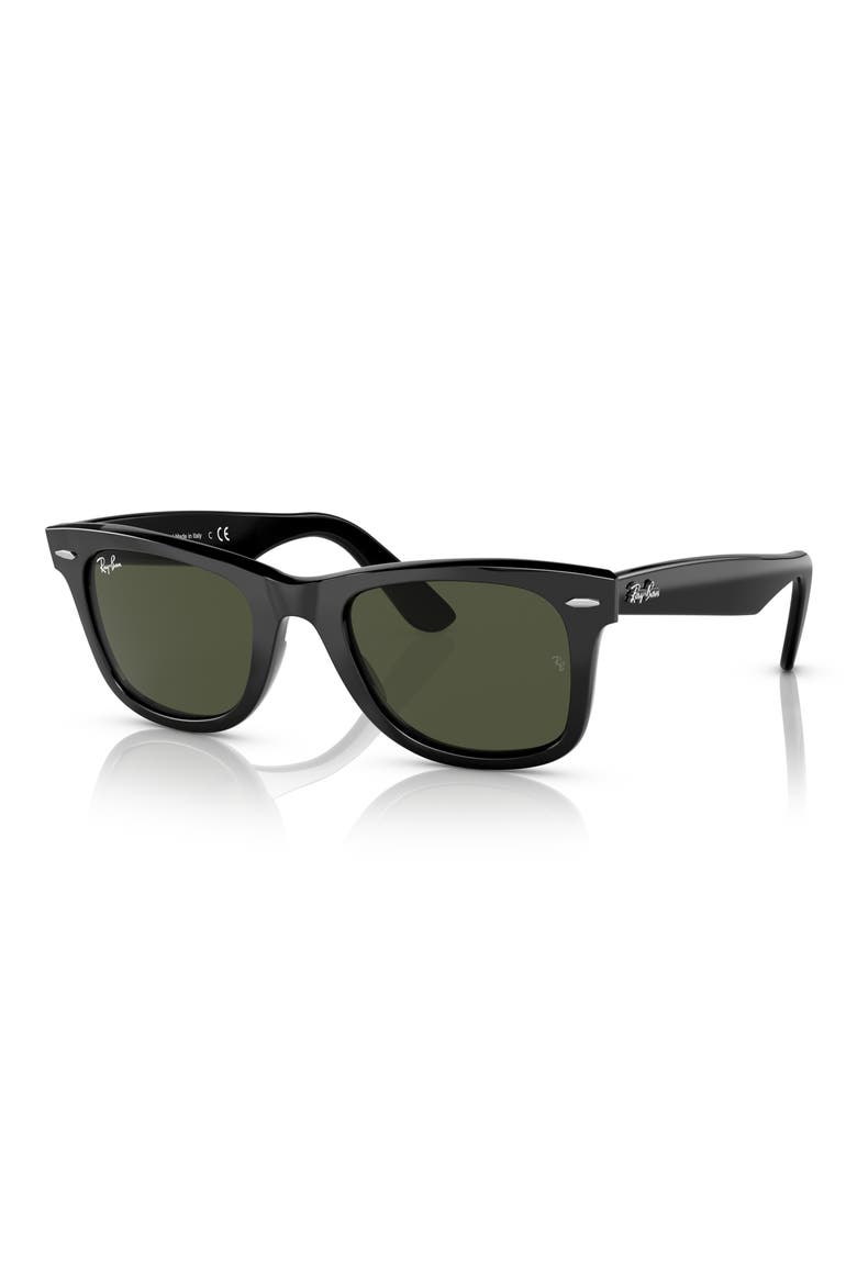 52mm Square Sunglasses, Alternate, color, BLACK / GREEN SMOKE