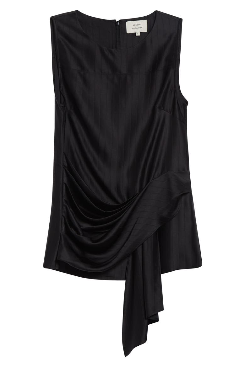 Fonda Draped Asymmetric Top, Alternate, color, BLACK